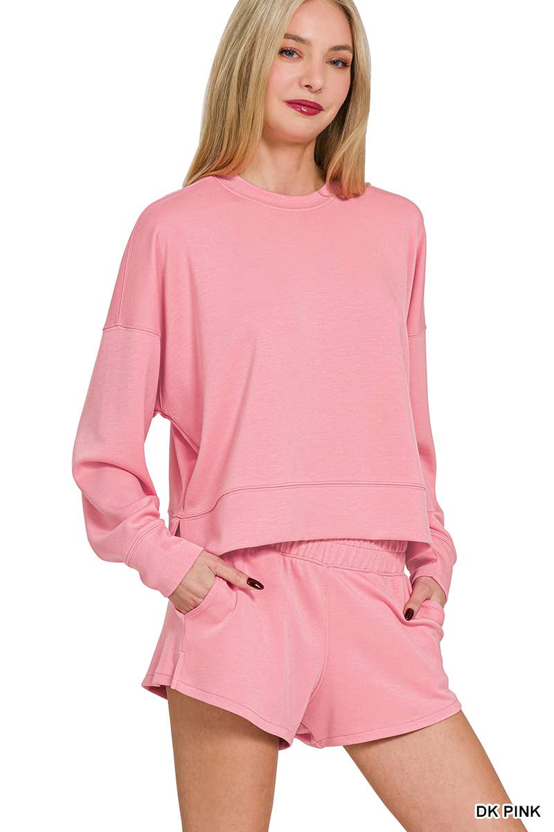 Vanilla Monkey – wholesale Mjukisset – Dam – Scuba långärmad sweatshirt och shorts set4