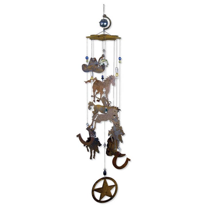 Sunset Vista Designs – wholesale Wind chime – 36" Western Cowboy Garden Decor Wind Chimes - 80204