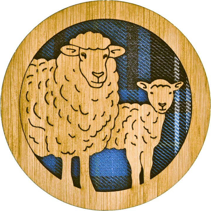 Round Sheep Coaster | LCR65 for wholesale by LT Creations