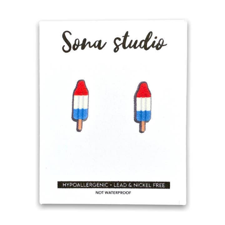 Brincos de Gelado Patriótico de Verão por atacado de Sona Studio