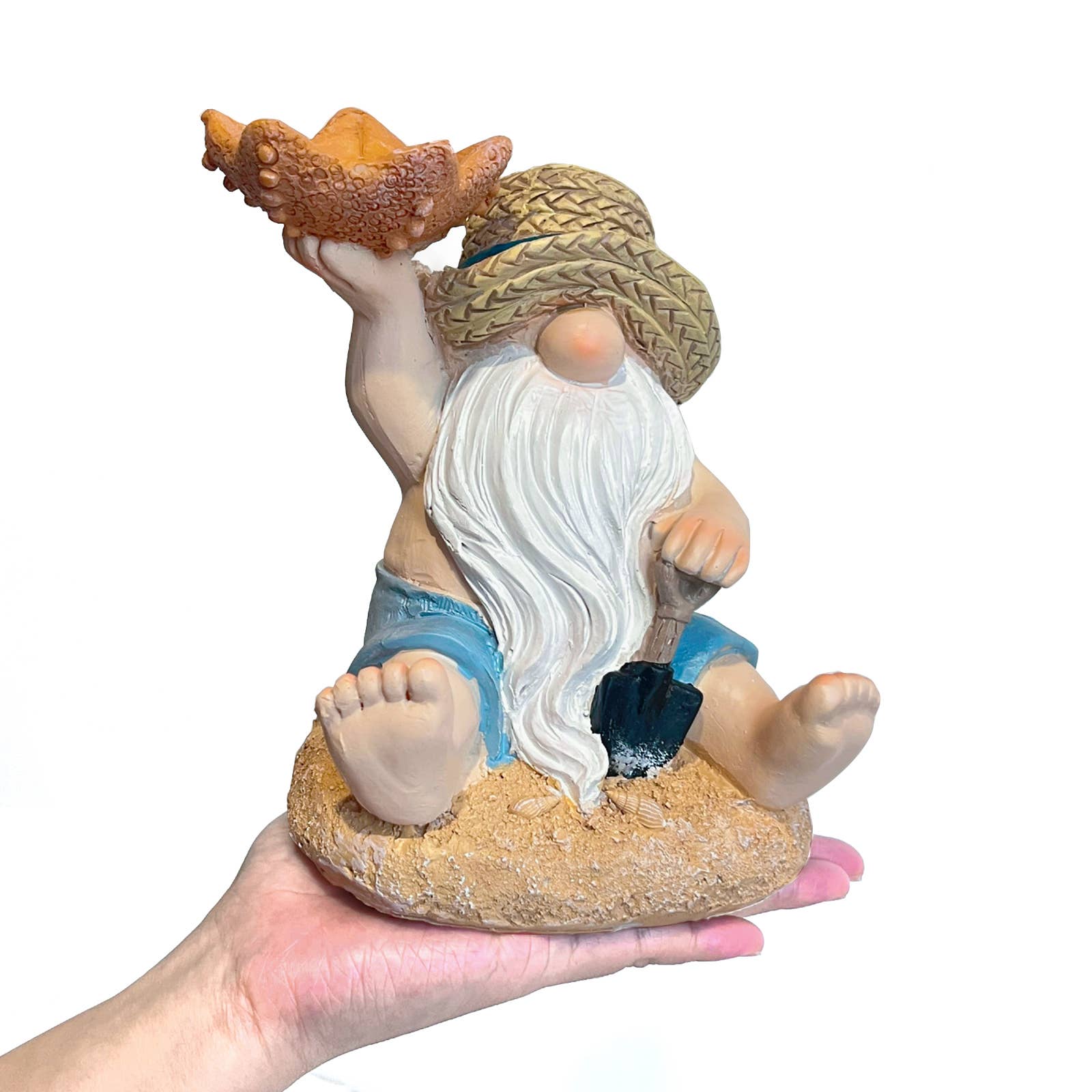 Liffy - Wholesale Candle Holder - Beach Gnome Resin Candle Holder Figurine Coastal Decor3