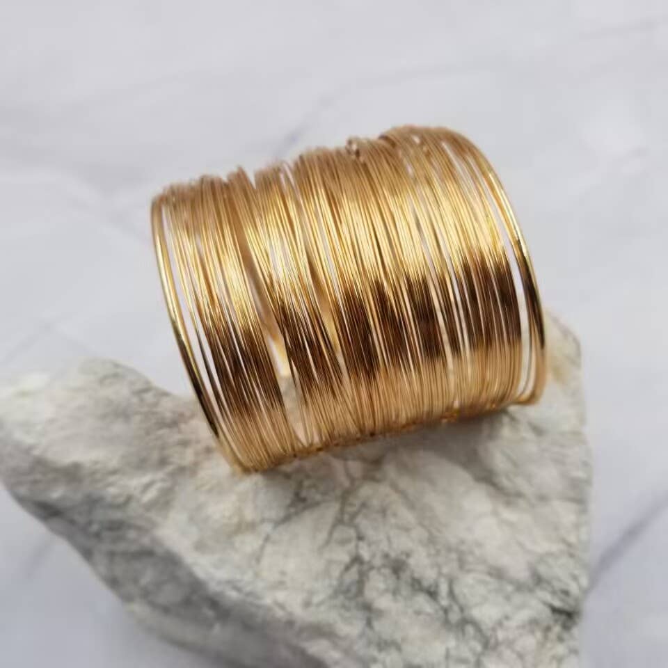 The Pretty Jewellery – Engroshandel Manchetarmbånd – Guld flettet Wrap armbånd Cuff armbånd2