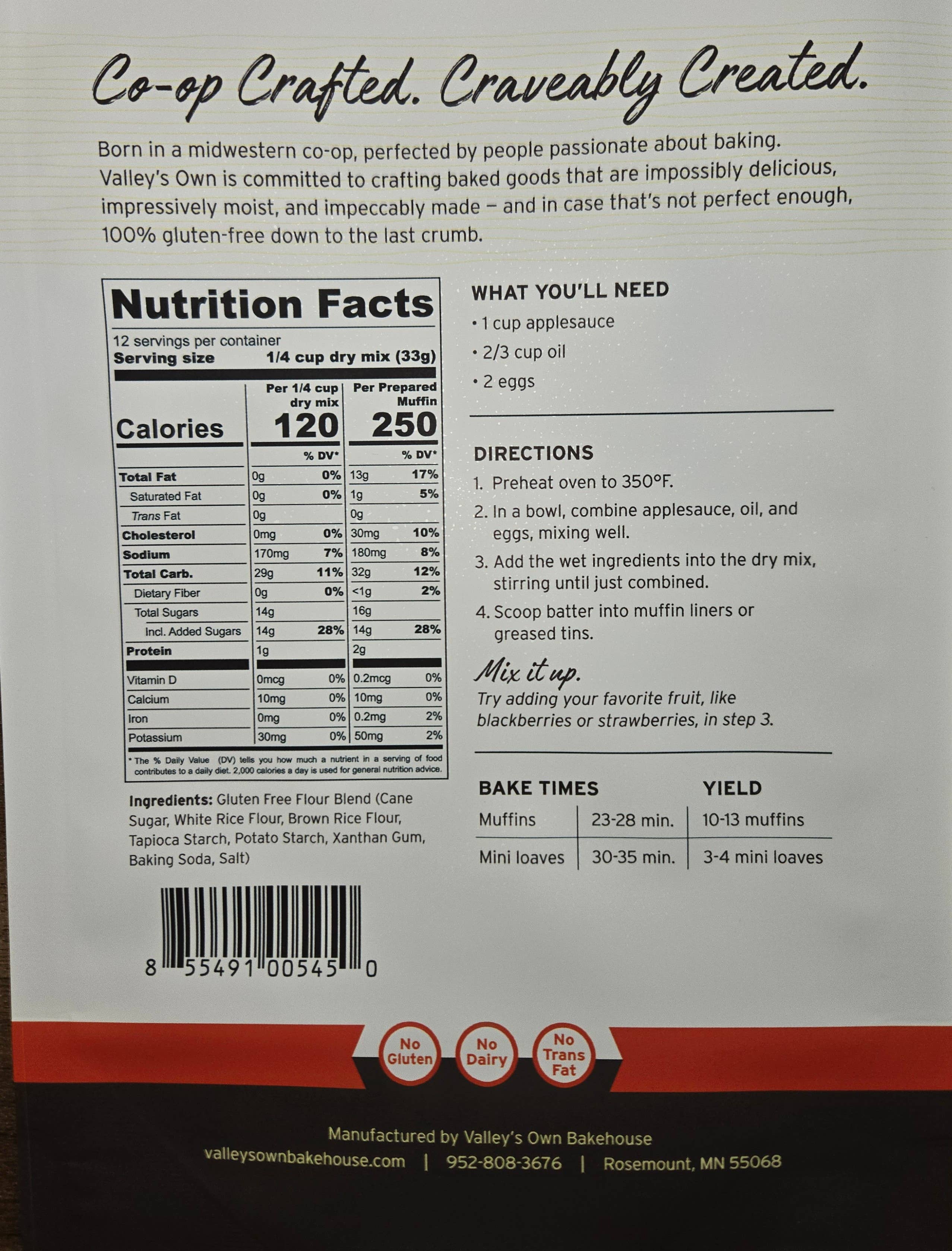 KAKOOKIES - Vente Mélanges pour muffins - Mélange à muffins sans gluten2