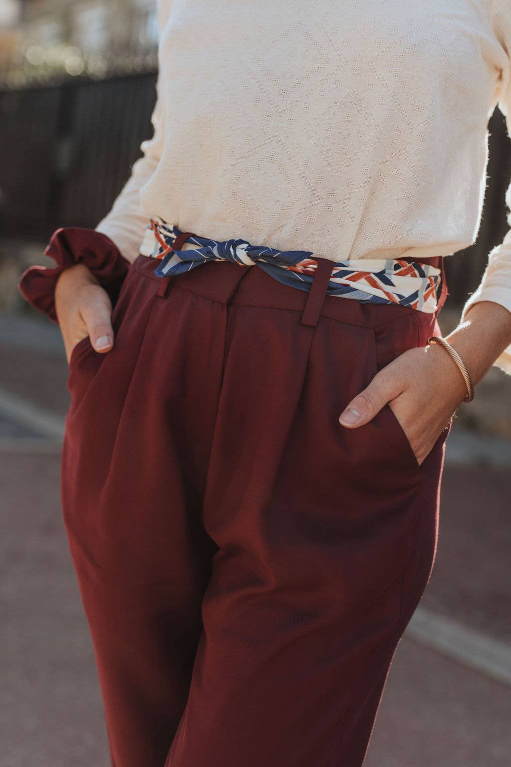 Sevenlie - Wholesale Pants - Women's - Berlin Fluid Trousers - Bordeaux2