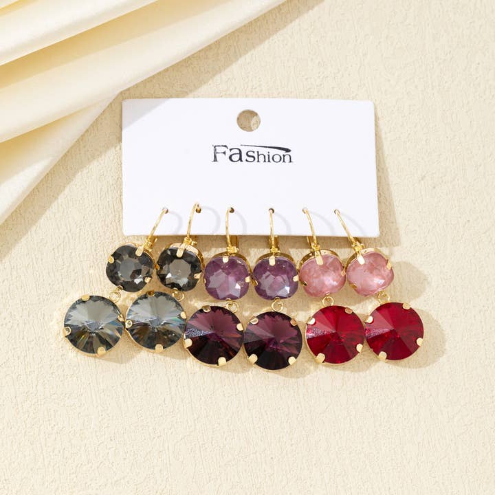 Blossom bijoux - Wholesale Dangle Earrings - Set of 3 pairs of sleeper earrings