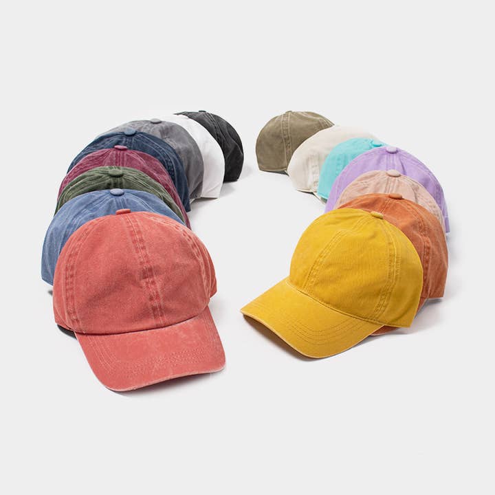 David And Young - Wholesale Baseball Cap - Unisex - GWCAP18670 - Stone Washed Twill 6 Panel Baseball Cap