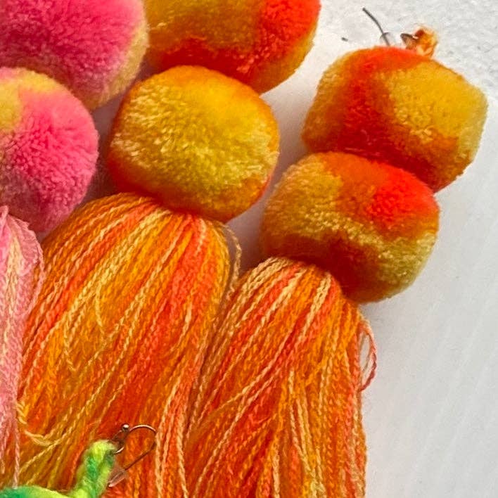 SWIETstuff - Wholesale Tassel Earrings - Tie-Dye Pompom Earrings11