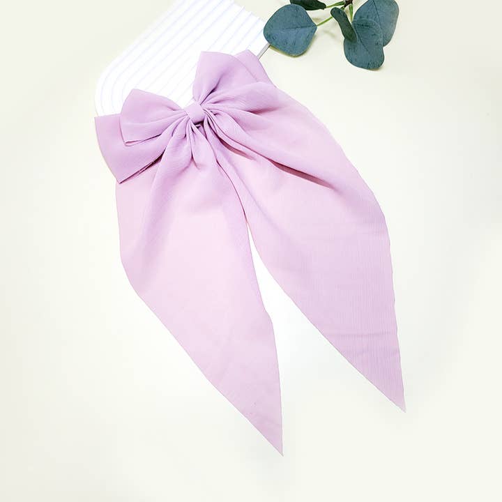 Assorted Color Long Tails Fabric Hair Bow for wholesale on Faire