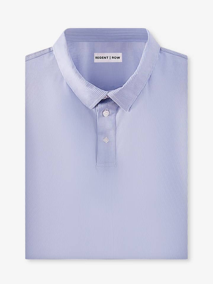 Hybrid Plaid Polo Shirt Peach Stripe for wholesale by Regent Row