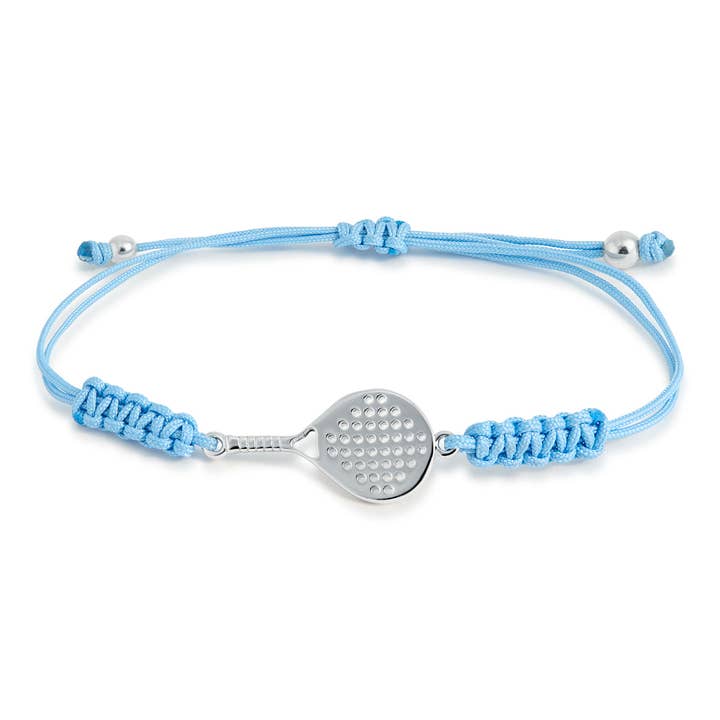 Bracelet femme avec raquette de padel en argent pour la vente par Argent Basic