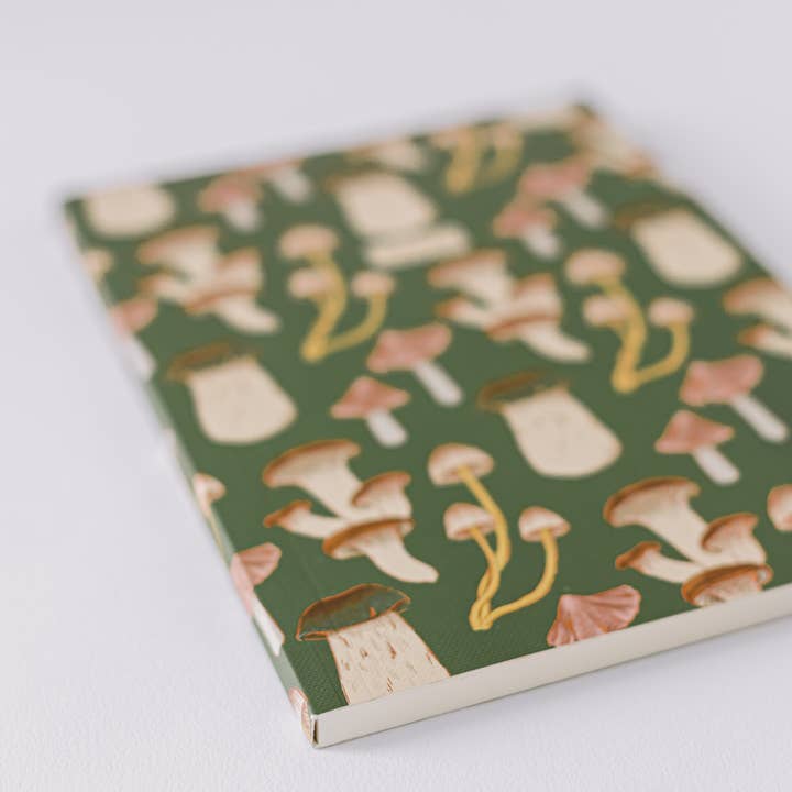 Good Juju Ink – wholesale Notebook – Green Mushroom Pattern Softcover Notebook3