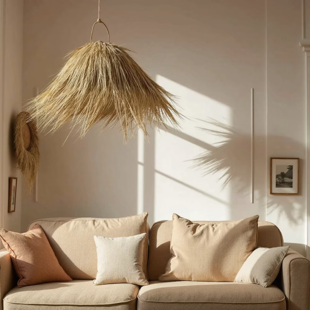 High crafty – wholesale Lampshade – Natural Palm Leaf Light Shade – Handwoven Moroccan Pendant 10