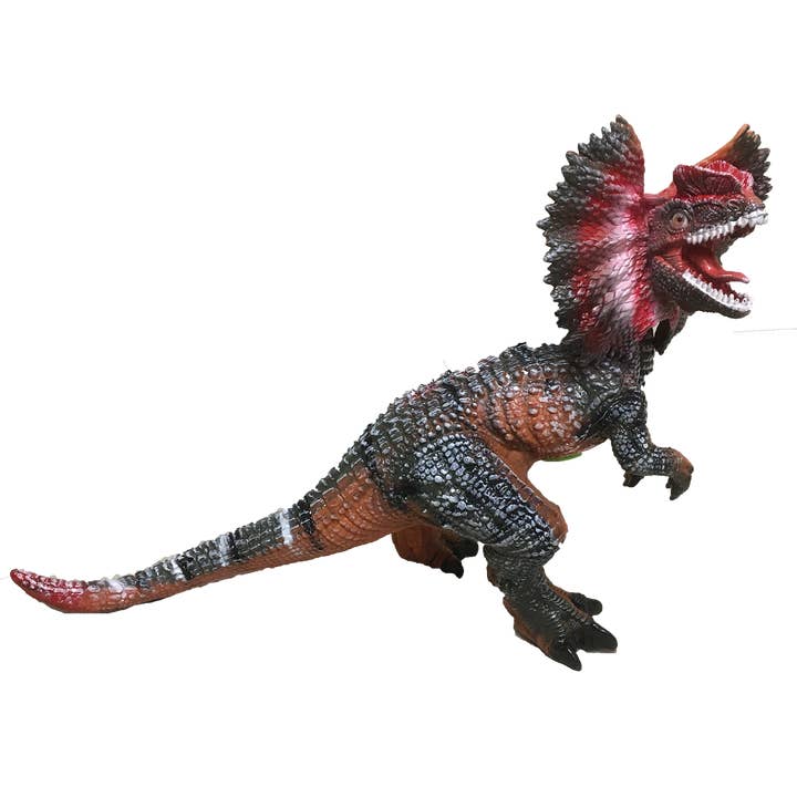 Dilophosaurus 17" Vinyl Dinosaur Figurine with Sound Effects for wholesale by Texas Toy Distribution