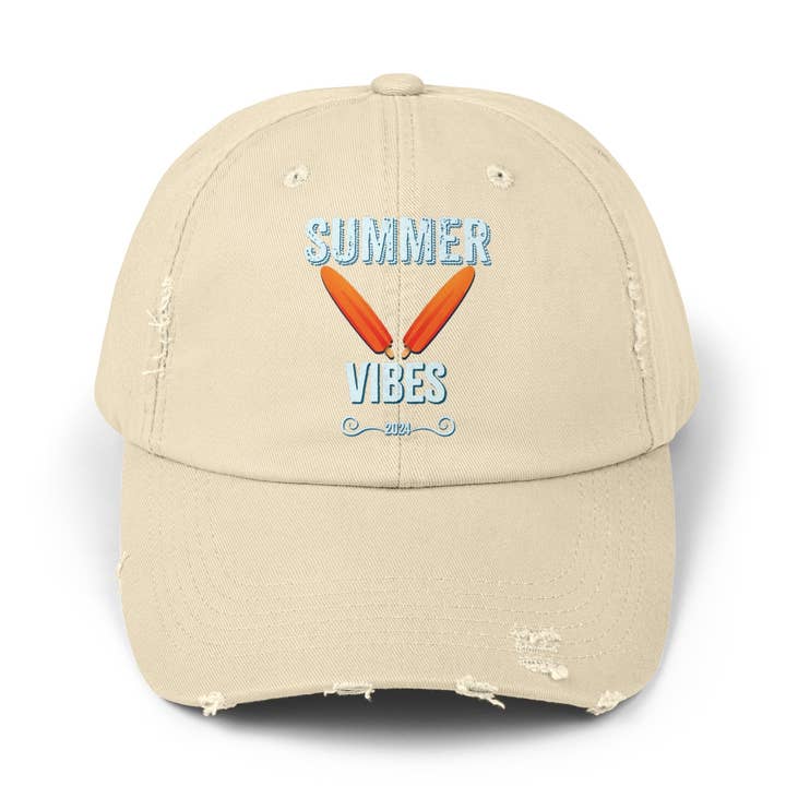 Retro Summer Vibes - Distressed Cap for wholesale by Art By Hedwyn