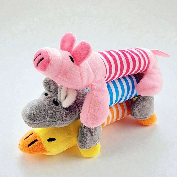 Cute Plush Animal Dog & Cat Squeaky Chew Toy for wholesale by SnowBall (We Cover Import Duty to USA)