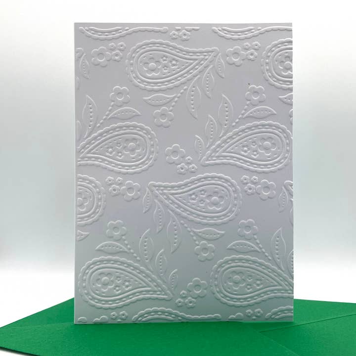 Paisley Embossed Notecards - Pack of 6 for wholesale by Looks Inviting