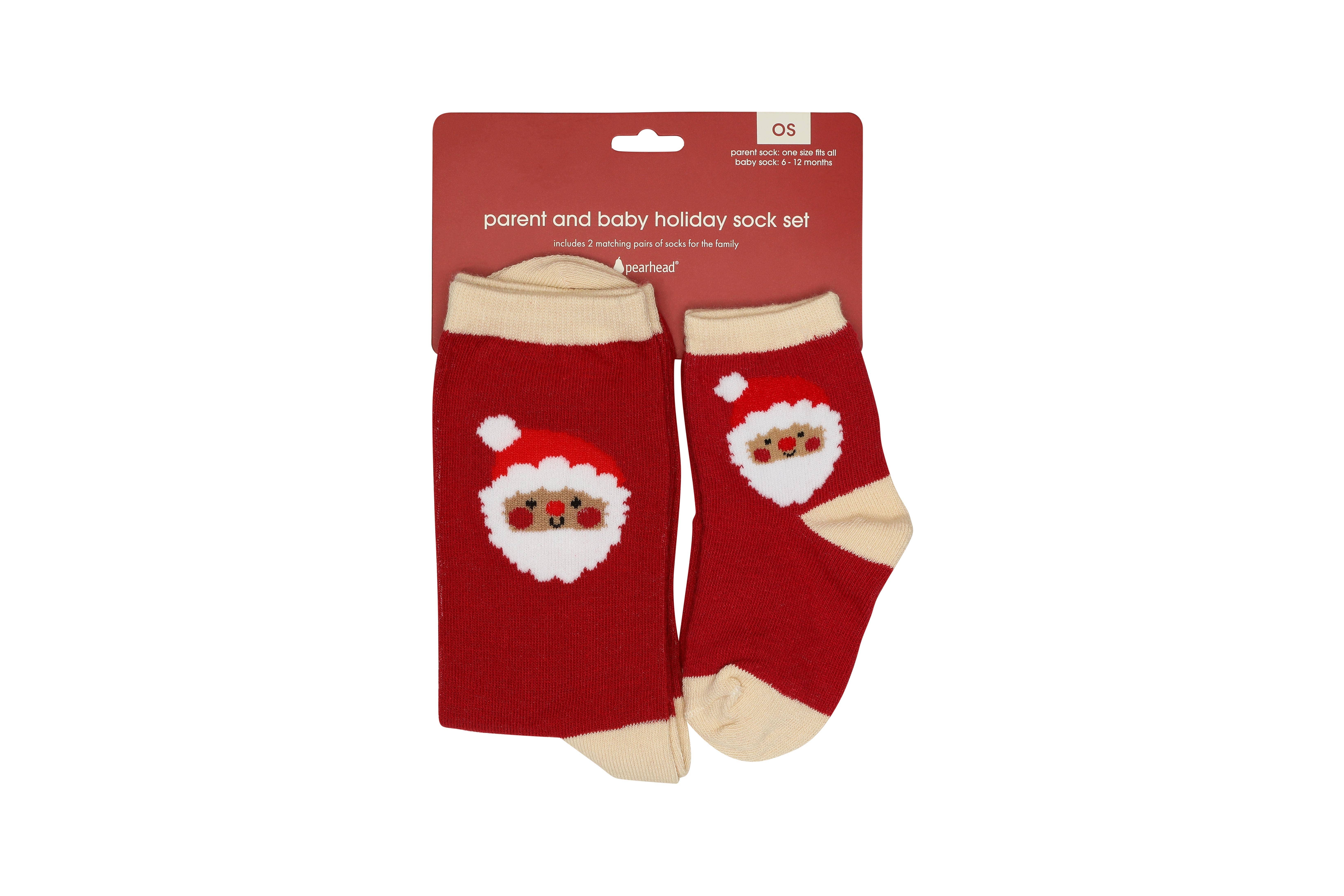 Pearhead - Wholesale Socks - Unisex - Santa Parent & Baby Christmas Matching Holiday Sock Set7