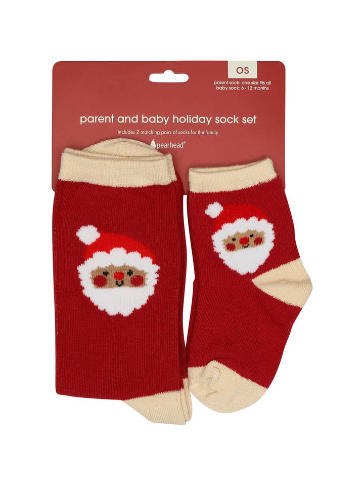 Pearhead - Wholesale Socks - Unisex - Santa Parent & Baby Christmas Matching Holiday Sock Set7