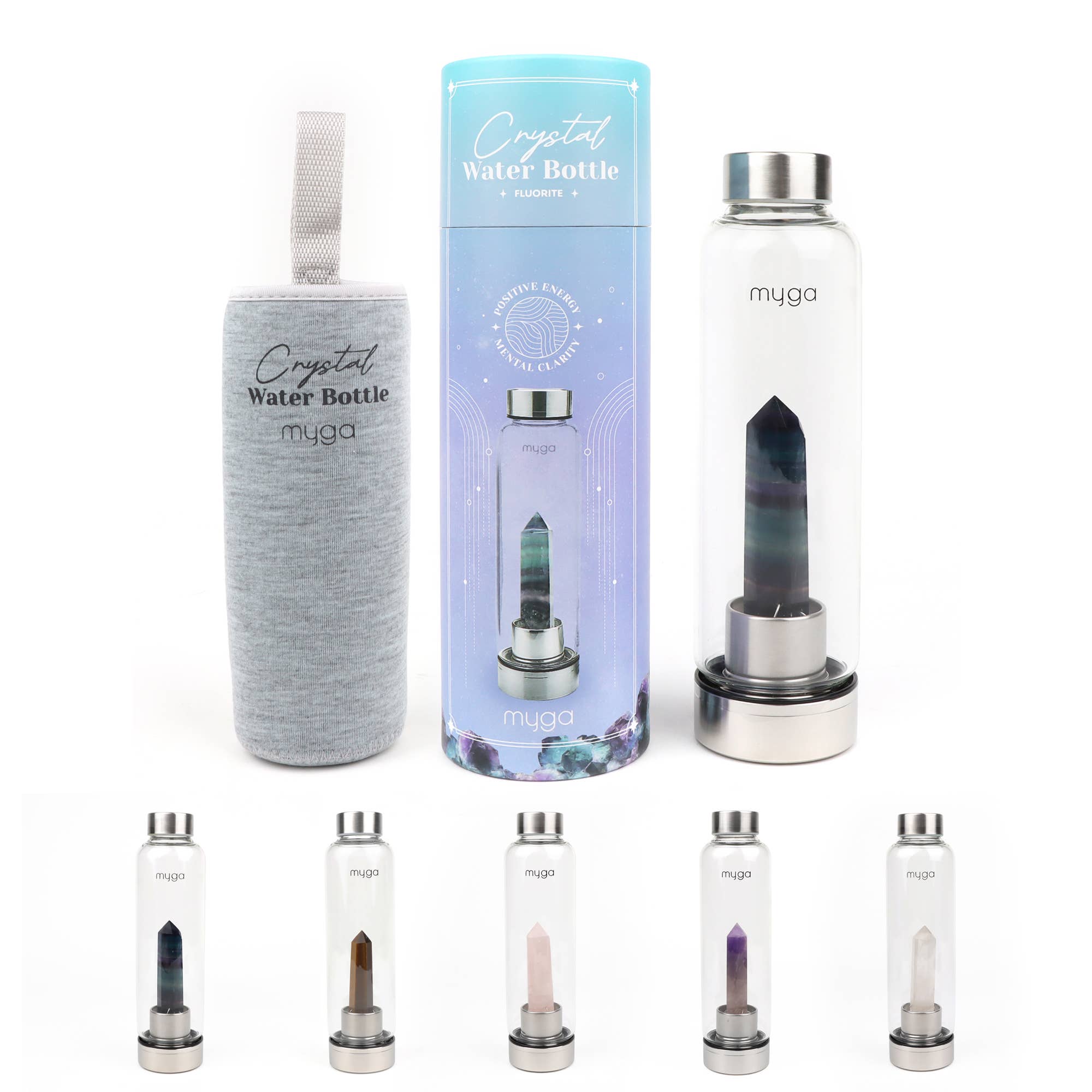 Myga - Wholesale Water Bottle - Fluorite Crystal Glass Water Bottle5