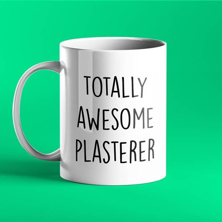 Totally Awesome Plasterer Gift Mug for wholesale by Prickly Cards