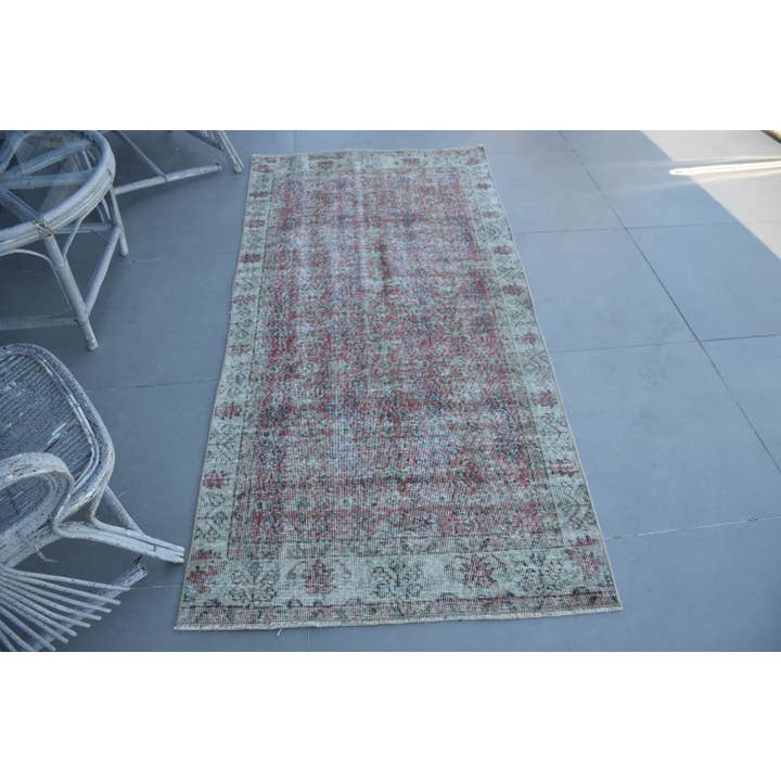 Vintage-Teppich, 3,1x6,5 ft Akzent-Türkischer Teppich, Beige Roter Orientteppich für den Großhandel von The Loom Wholesale