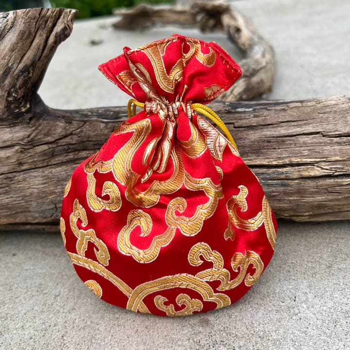 Lungta Imports - Wholesale Meditation Supplies - Tibetan Buddhist Meditation Yoga 8 Lucky Symbols Tingsha Cymbal Bell Chimes With Pouch8