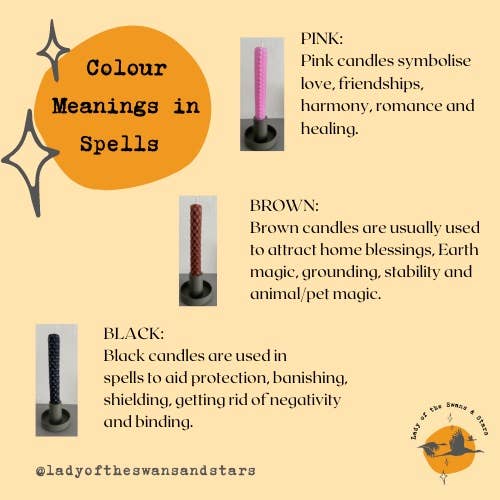 Lady of the Swans & Stars - Wholesale Tapered Candle/Candlestick - Hand-rolled Witch's Beeswax Spell Candle3