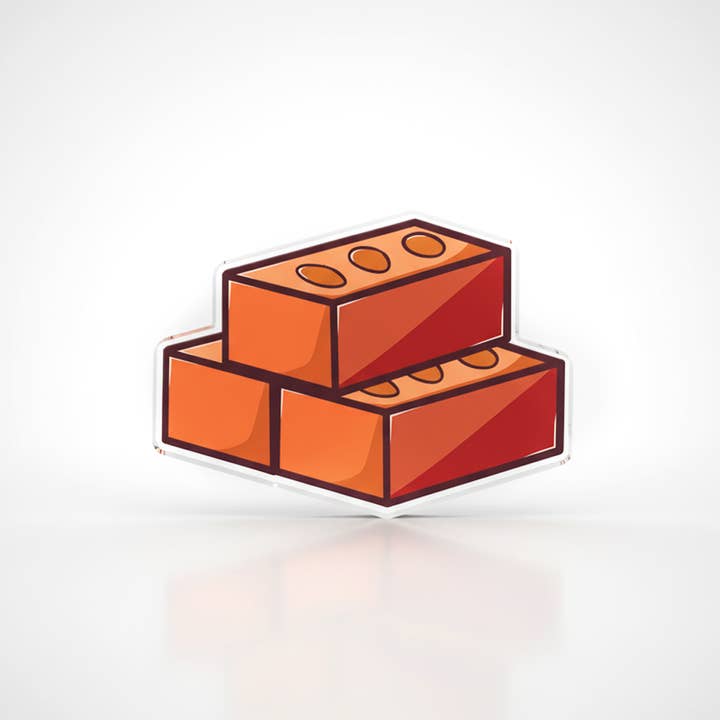 Brick Token Acrylic Game Tokens 0.75" Double-Sided Print for wholesale by Naytendo