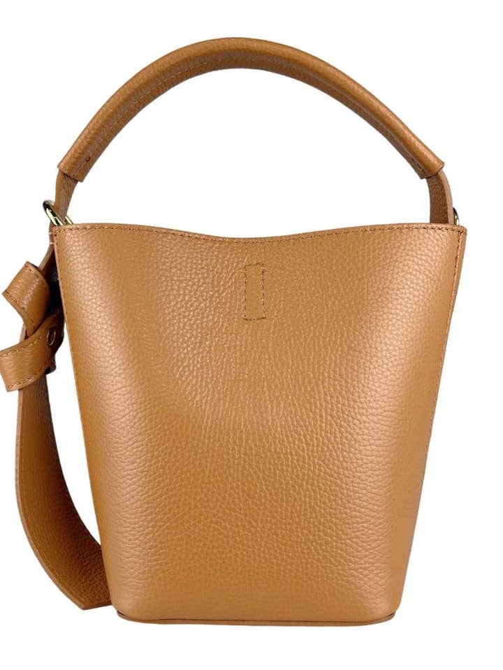 MI54CA Italiensk Minihinkväska i Kamel Läder för wholesale av JIJOU CAPRI