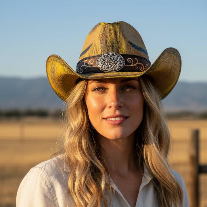 HT0148 | Distressed Western Cowboy Hat | MH0334 for wholesale by Greater Goods Imports & Wholesale