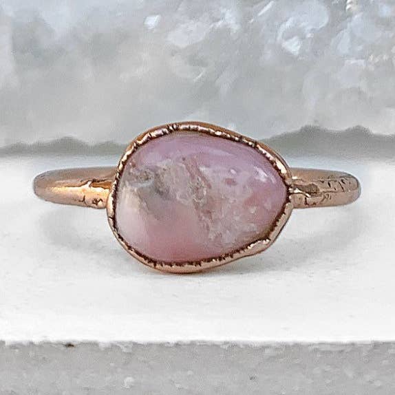 Pink Opal Ring in Copper for wholesale by Buddha Blossom Jewels