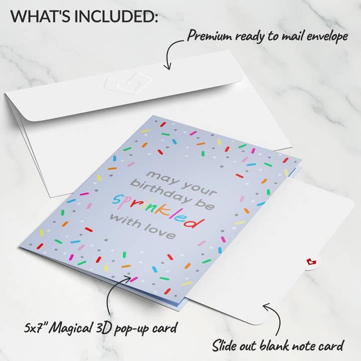 Lovepop Cards - Wholesale Birthday Card - Sprinkled with Love Birthday Cake Pop-Up Card 5x7"5