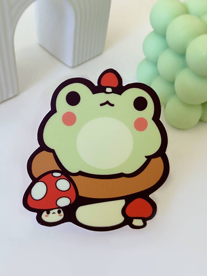 Autocollant Mushie Frog pour la vente par LoveLoomi