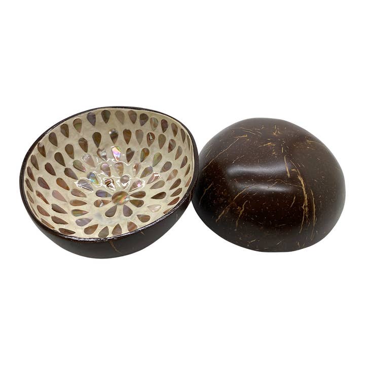 VIE - Wholesale Decorative Plate/Dish/Bowl - Hand-Painted Coconut Bowls, Lacquered, Set of 246