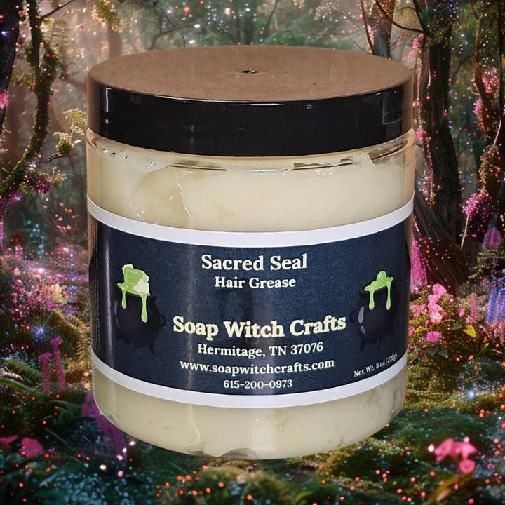 Pommade capillaire Sceau sacré — Fraise et patchouli pour la vente par Soap Witch Crafts