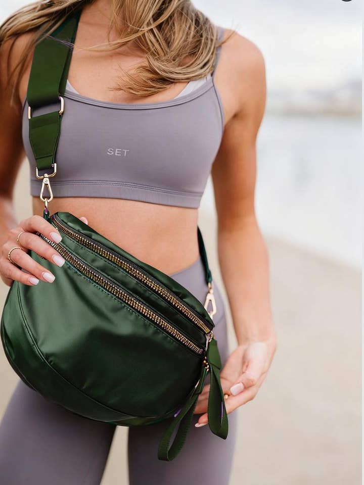 Farah Fanny Pack Crossbody - Olive Green RTS for wholesale by The Classy Cloth WS