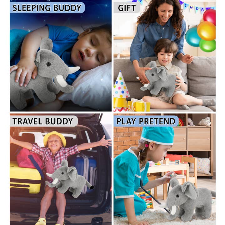 Cota Global - Wholesale Stuffed/Plush Toy - Kids & Baby - Super-Soft Plush - Standing Elephant 7.5"3