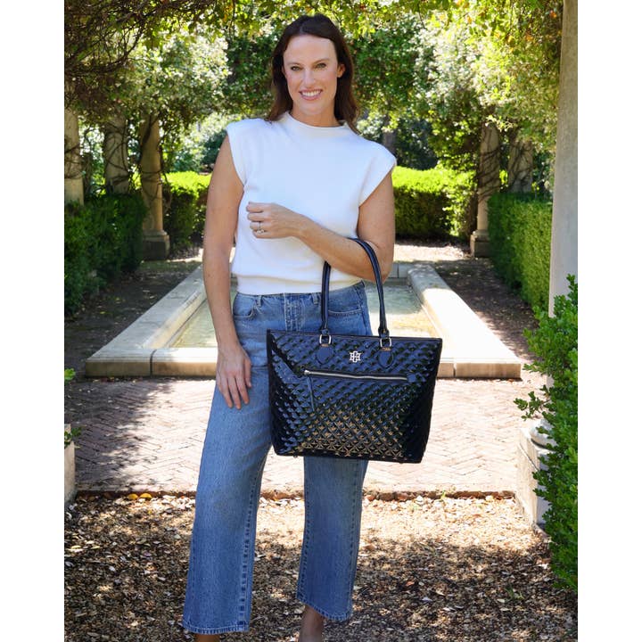 Caroline Hill - Wholesale Tote Bag - Women's - Jayden Tote Black Patent SQ1