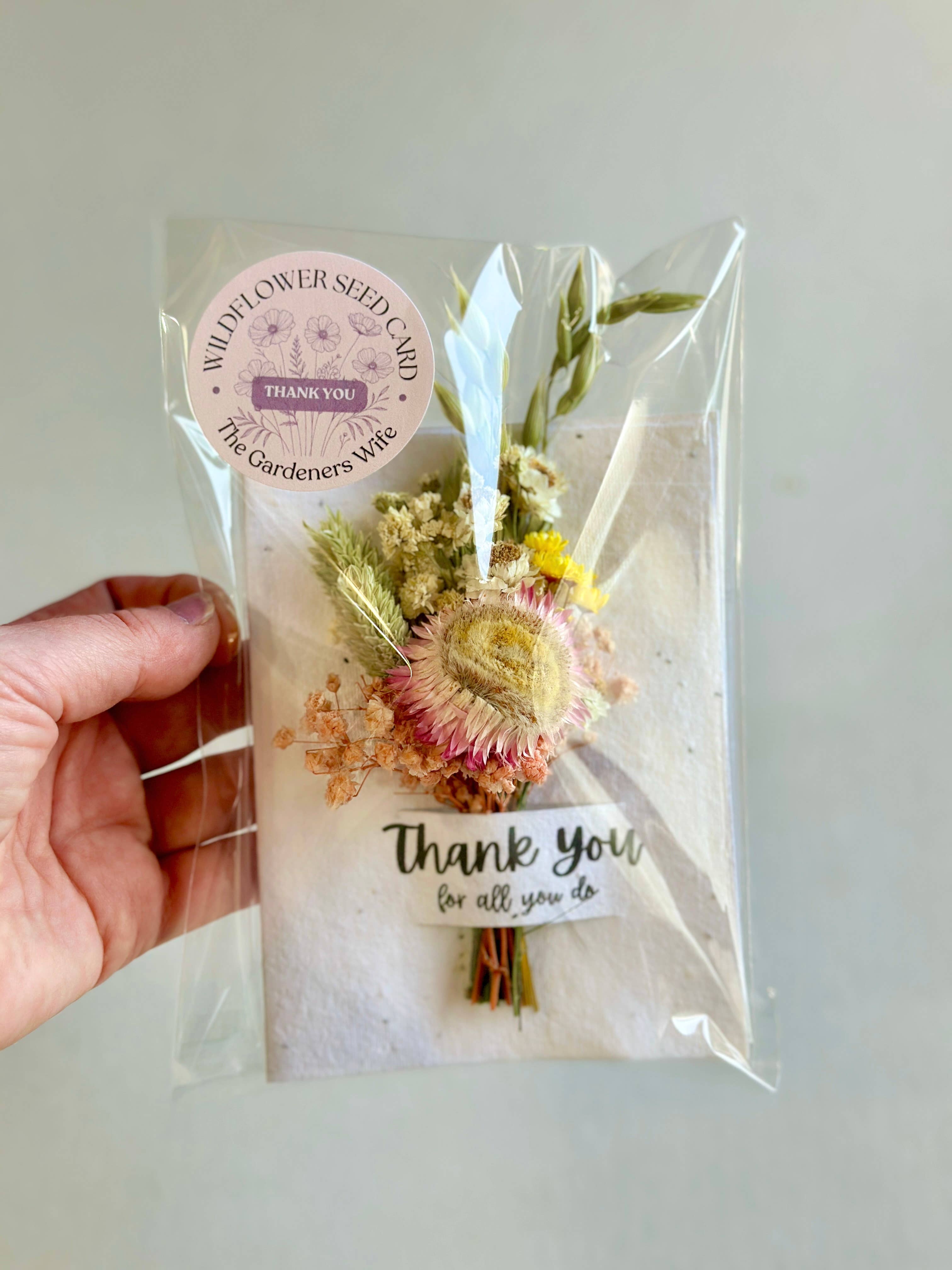 The Gardeners Wife - Wholesale Thank You Card - Wildflower Seed Card + Tiny Bouquet 7