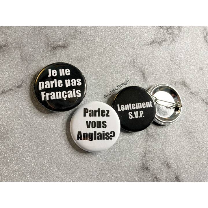 1,25 inch en 2,25 in het Frans voor wholesale door Cute as a Button Girl