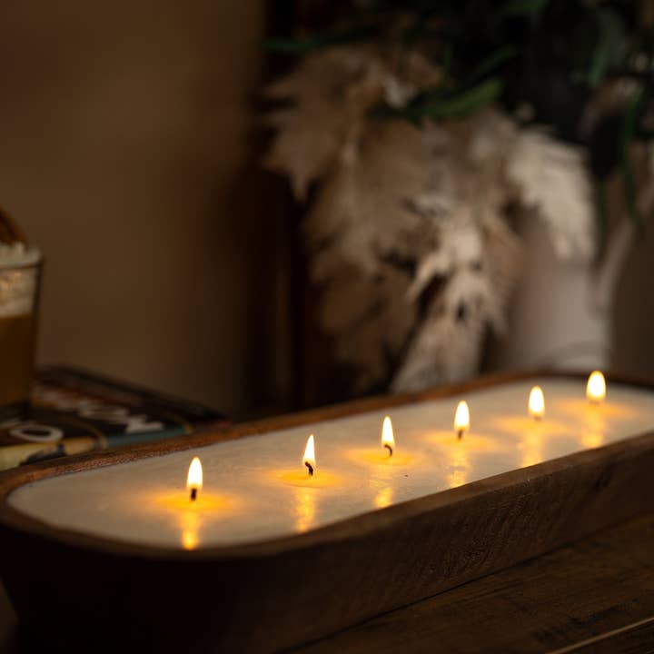 MySunshineCandless - Wholesale Jar/filled candle - Large Hand Carved Baguette Bowl Candle/Natural Soy/ Reusable/Wooden Farmhouse Decor/Perfect gifting/ Christmas Holidays9