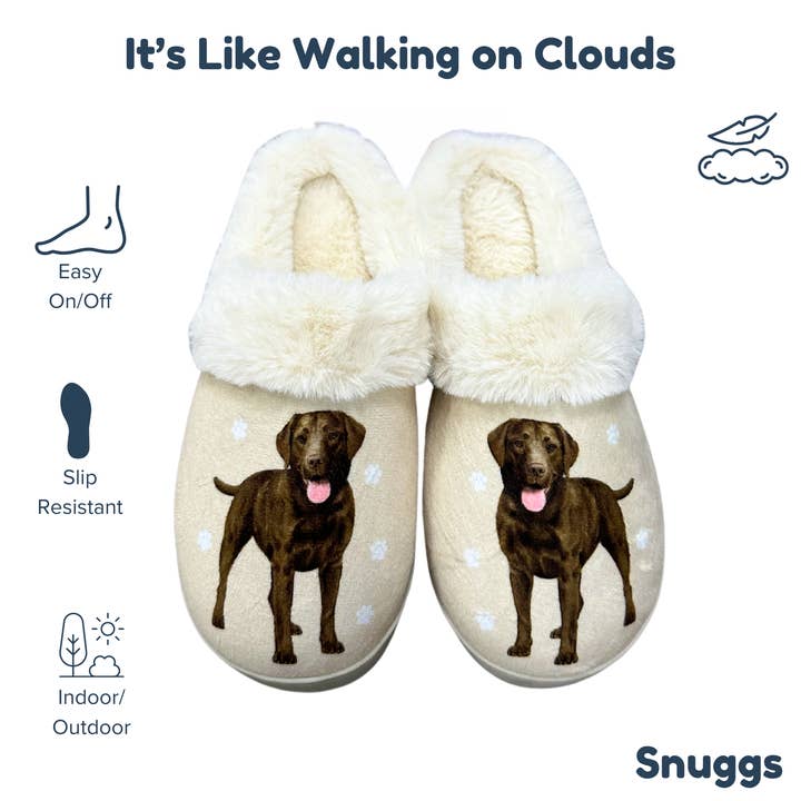 E&S Pets – wholesale Slippers – Unisex – Labrador Chocolate Snuggs Slipper - Comfy - Pet lovers