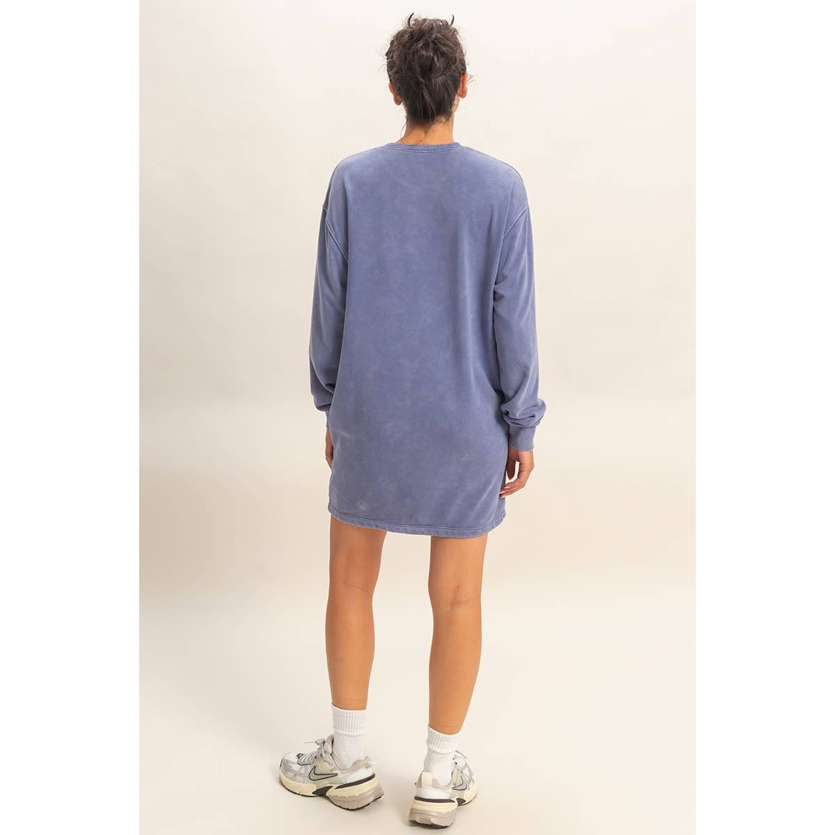 Double Zero - Venta al por mayor Vestido - Mujer - Vestido sudadera mini de gran tamaño lavado mineral6