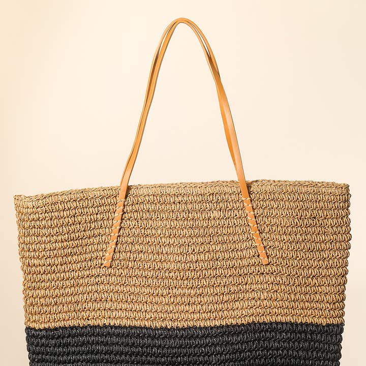Straw Braided Beach Tote Bag for wholesale by Anarchy Street