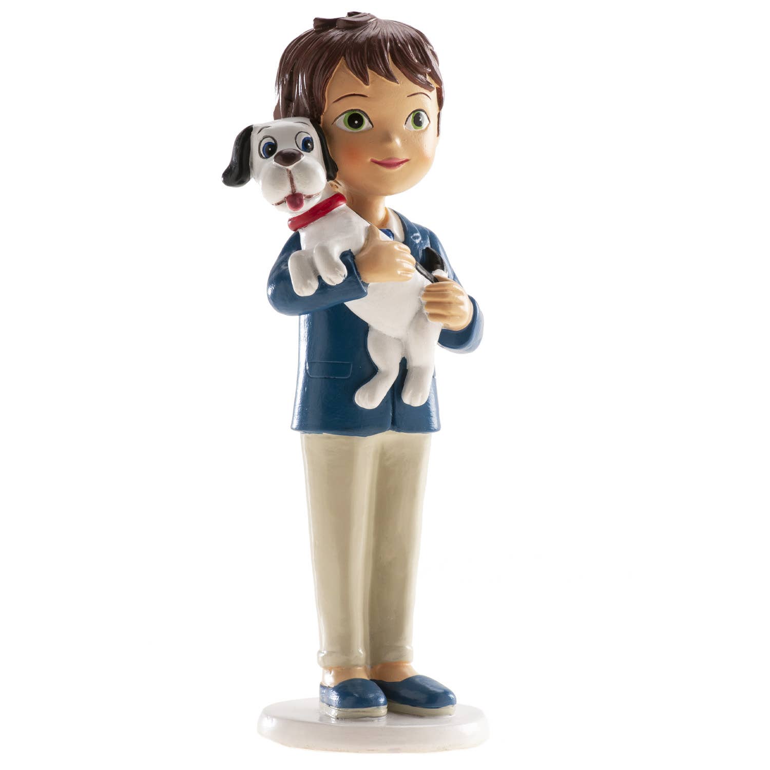 dekora - Wholesale Decorative Figurine - Decorative figure for communion, boy with dog 16.5CM1