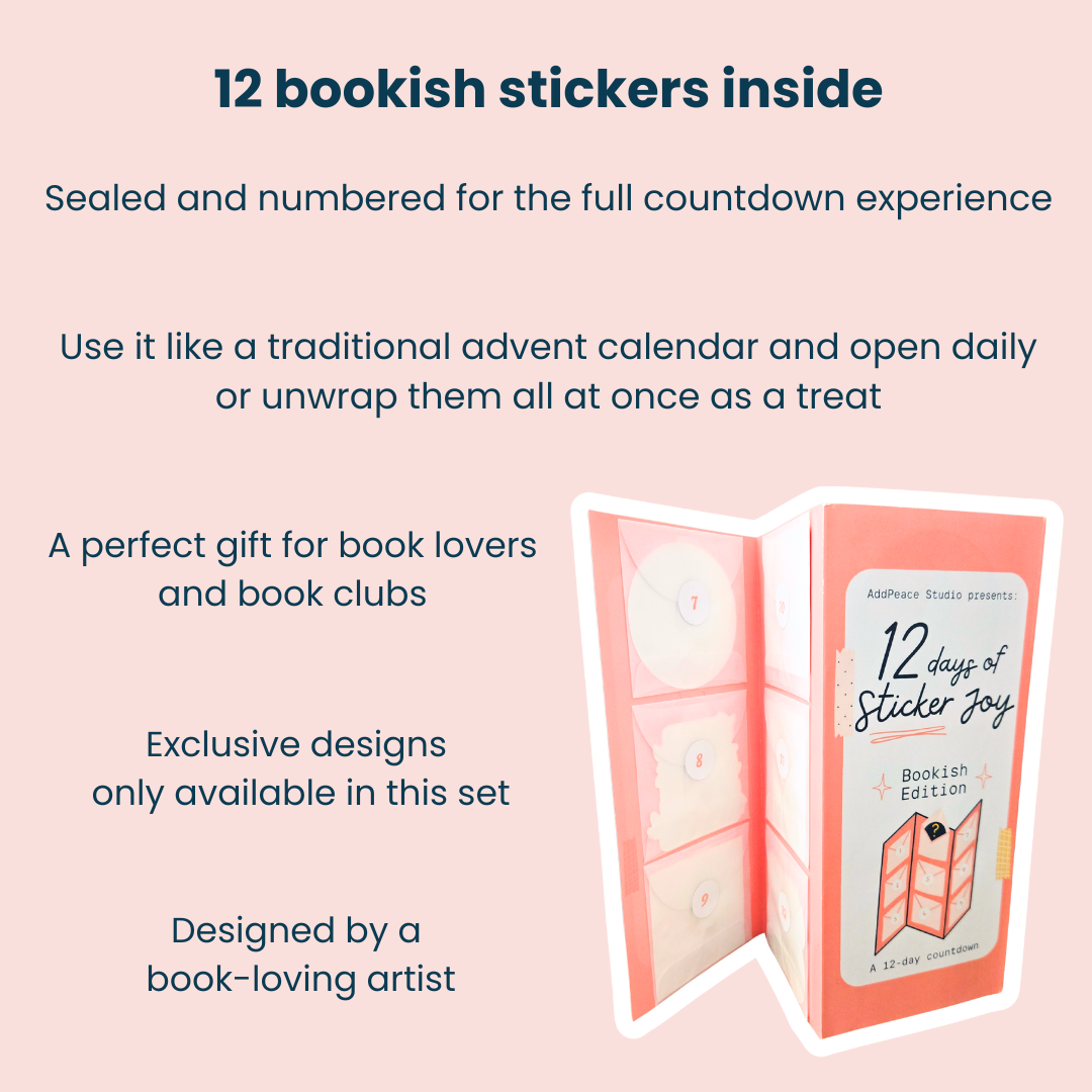 AddPeace Studio - Wholesale Sticker - Book Lover Gift | 12 Days of Joy Sticker Countdown2