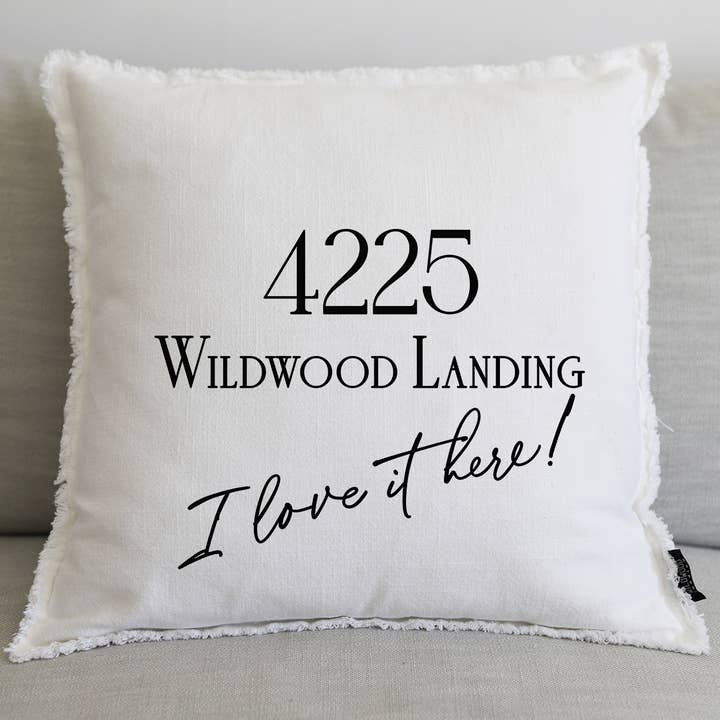 LOVE IT HERE (personalize) - 20" PILLOW for wholesale by Wildwood Landing
