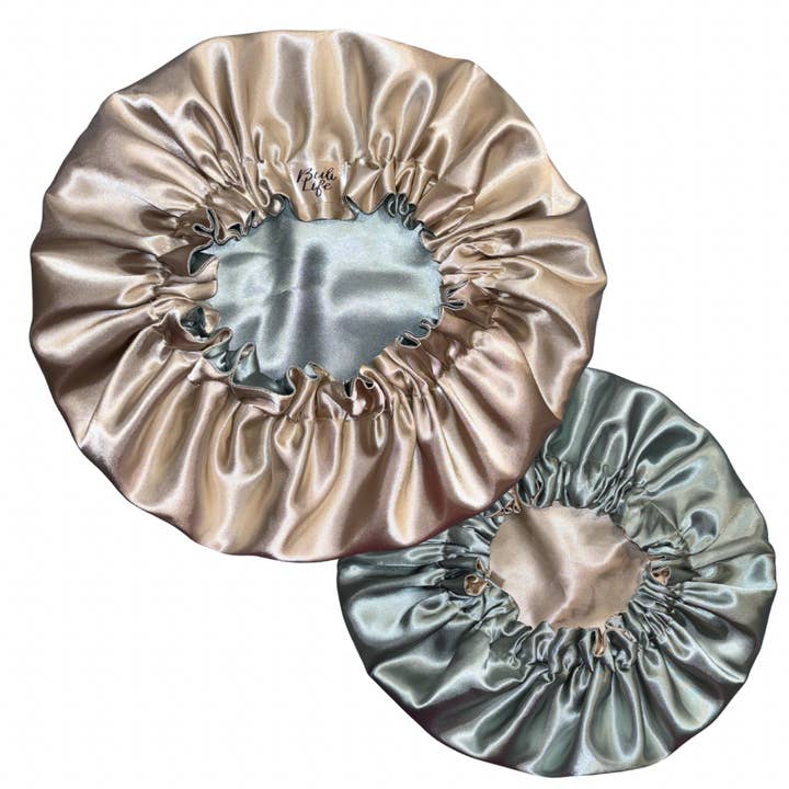 Beige & Sage Reversible Bonnet for wholesale by Buli Life