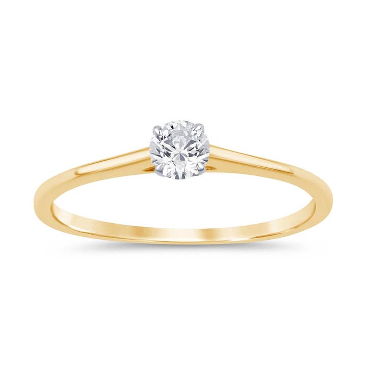 Certifierad 0,20 CTW VS Diamantsolitär Ring 14K Guld för wholesale av White Rock