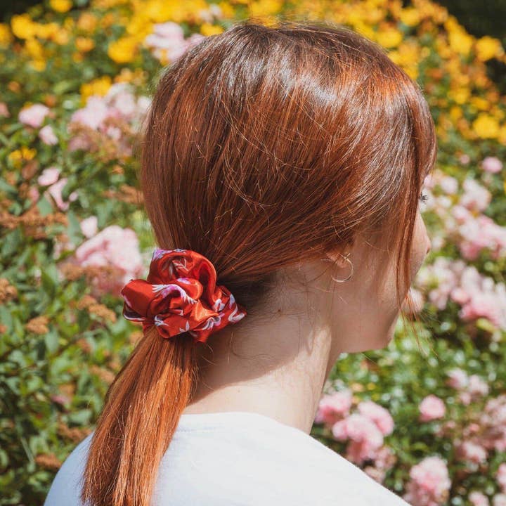 Adopte un Chouchou - Wholesale Scrunchie - Women's - Bordeaux Patterned Hair Scrunchie - Aude1